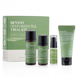 Набор миниатюр с зелёным чаем | Benton Deep Green Tea Trial Kit 25+30+5+20ml